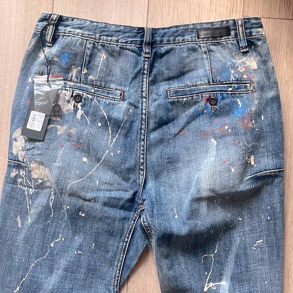 NWT One Teaspoon Blue Suede Mr. Browns Paint Splatter Mens Jeans Sz 31 - Picture 6 of 7
